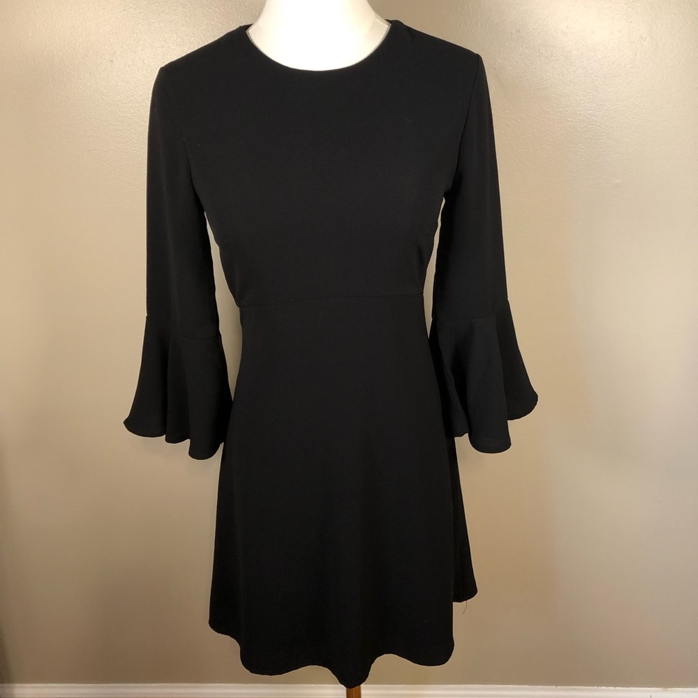 Lulu's Black Long Sleeve Dress with Flare Cuffs Size XS